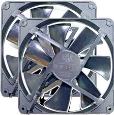 2x Cooler Master MasterFan A14025-12CB-3BN-F1 140mm Silent PC Fan 1200rpm 0.18A
