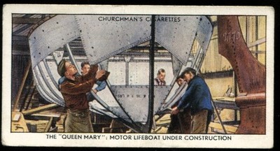 Tabakkarte, Churchman, THE QUEEN MARY, 1936, Motor Rettungsboot, #41