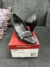 Salvatore Ferragamo Cabiria 5cm Heels Nero Calf Genuine Leather Made In Italy 8b