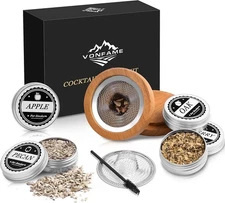 Cocktail Smoker Kit - Bourbon Drink Smoker & 4 Flavors Wood Chips-Old Fashioned 