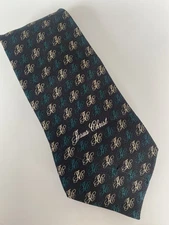 Appointed apparel men’s tie black green Jesus Christ logo 100% silk