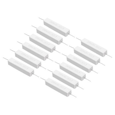 12 Pcs 0.3 Ohm Resistors, 20W Power Ceramic Cement Resistor Kit Tolerance 5%