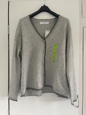 Primark Grey Cardigan With Contrast Black Stitching BNWT Size M