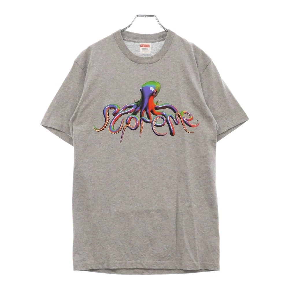 SUPREME 18SS Tentacules Tee Poulpe Imprimé Manches Courtes T shirt Gris