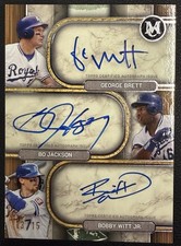 2025 Topps Museum Royals Triple Auto /15 Bobby Witt Jr, Bo Jackson, George Brett