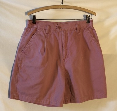 Vtg Northern Reflections Womens 7/8 Mauve Pink High Rise Shorts Pockets Cotton