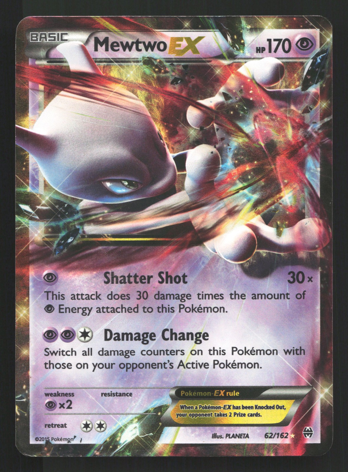 Mewtwo EX 62/162 XY - BREAKthrough Ultra Rare Pokemon Card