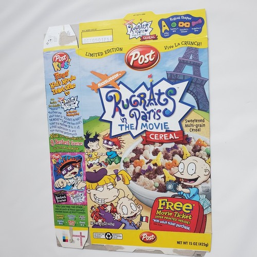 Post Rugrats In Paris The Movie Cereal Box Reptar Crunch 2000 Nickelodeon TV Kid