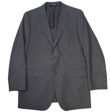Jos A Bank Men  s Blazer Gray Pinstripe Jacket 42L Wool Blend 2 Button Excellent
