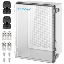 TICONN Waterproof Electrical Junction Box IP67 ABS Plastic Enclosure with Hinged