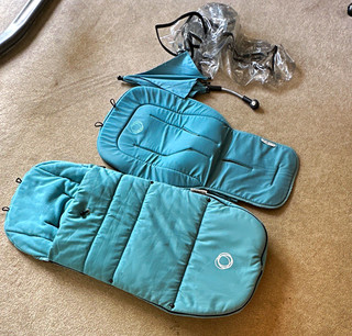 Bugaboo Blue Bundle: Parasol Rain Cover Footmuff Seat Liner