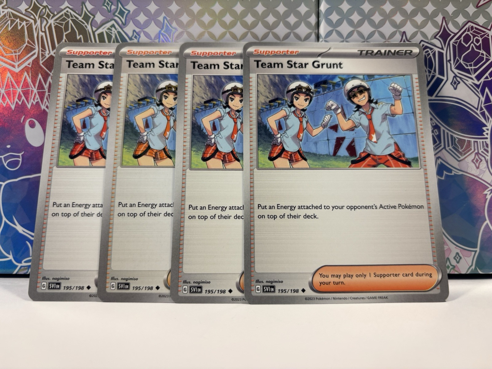 4x Team Star Grunt 195/198  Scarlet & Violet Pokemon TCG Card NM