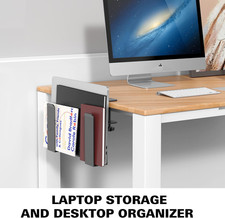 Adjustable Side Laptop Mount No Drill Desk Storage Organizer Metal Hanging Clamp