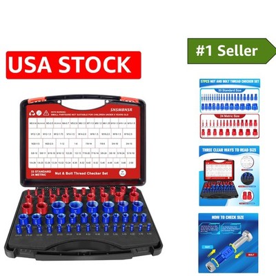 Versatile Thread Gauge Set with 57 Pieces: Fast Identification for Nuts & Bolts