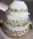 PYREX Spring Blossom Crazy Daisy Cinderella Bowls 441 443 444 Set of 3