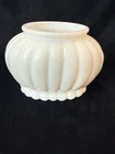 Vintage 1920s Ribbed Hobnail Milk glass Melon Vase Planter Wedding