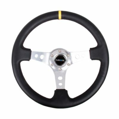 NRG RST-006SL-Y Sport Steering Wheel 350mm 3'' Deep Silver Spoke Round Holes