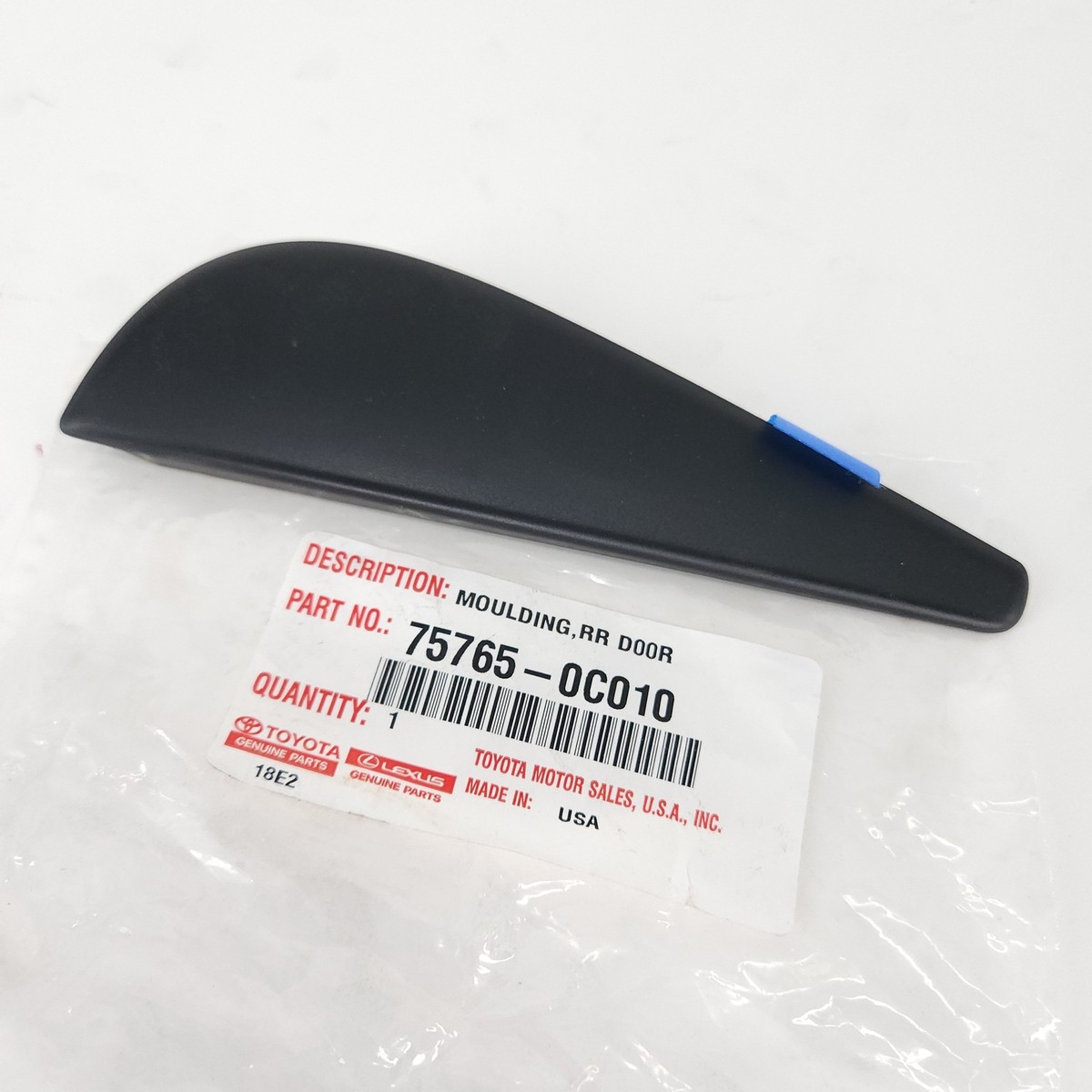 Genuine OEM Toyota 75765-0C010 Passenger R Rear Door Frame Molding
