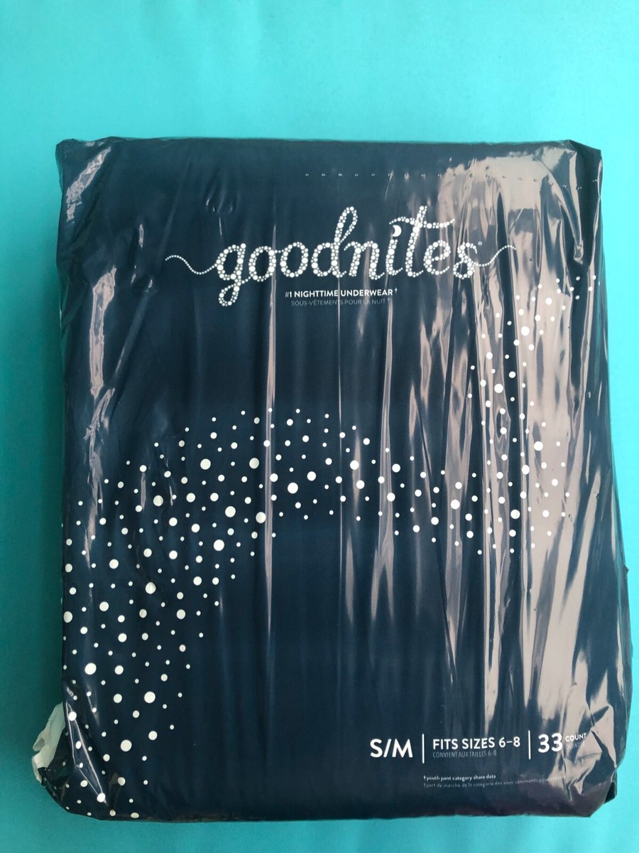 GoodNites Nighttime Underwear Pull Ups S/M Fits Sizes 6-8 33 Count
