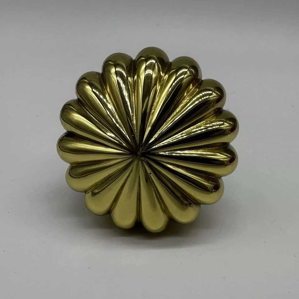 JADO 903 Par de 2 Perillas Latón Pulido Puerta Redonda Gabinete Cajón Tirador Alemania Foto 4 de 4