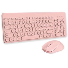 Arcwares Wireless Keyboard and Mouse Combo Sweet Pink Cute Keyboard 2.4G USB ...