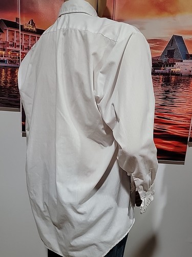 1970's Vintage Delton White Black Ruffled Size L-2 Men's Shirt #R1 - Picture 8 of 16