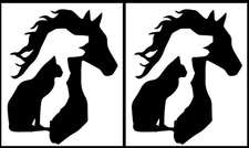 Animal Lover Horse Dog Cat Black Vinyl Decal Car Truck Window Laptop Notebook
