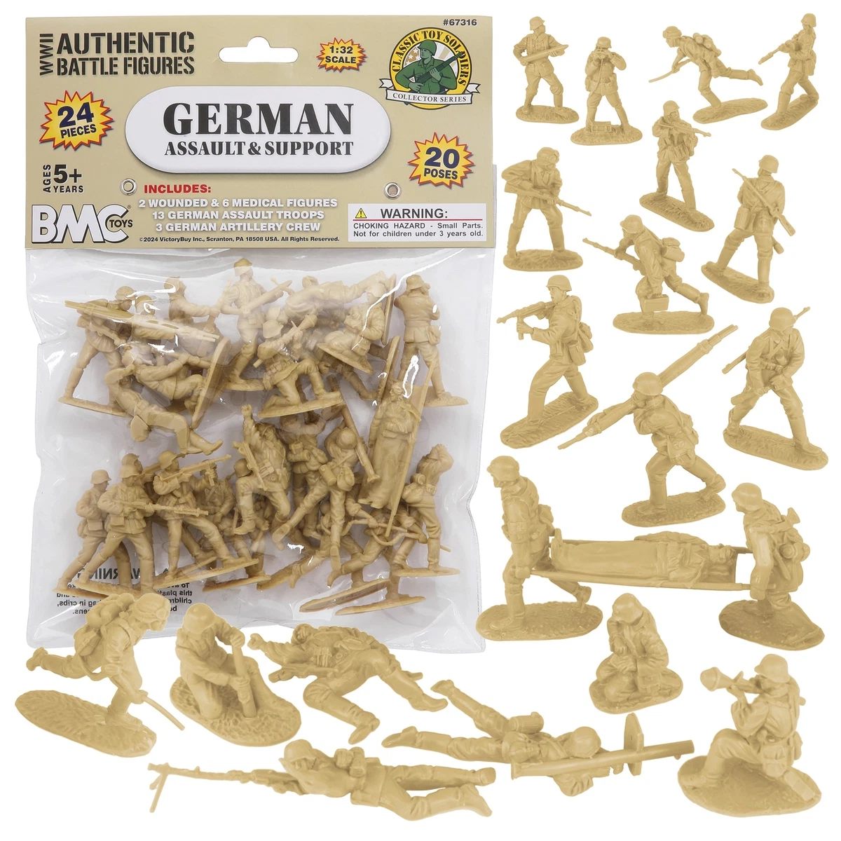 BMC CTS WW2 German Assault Medical Plastic Army Men Classic Toy