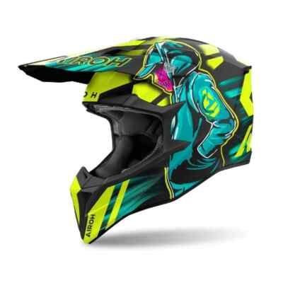 2024 AIROH WRAAAP HELM CYBER GELB MATT MOTOCROSS MX OFF ROAD NEU GÜNSTIG MTB