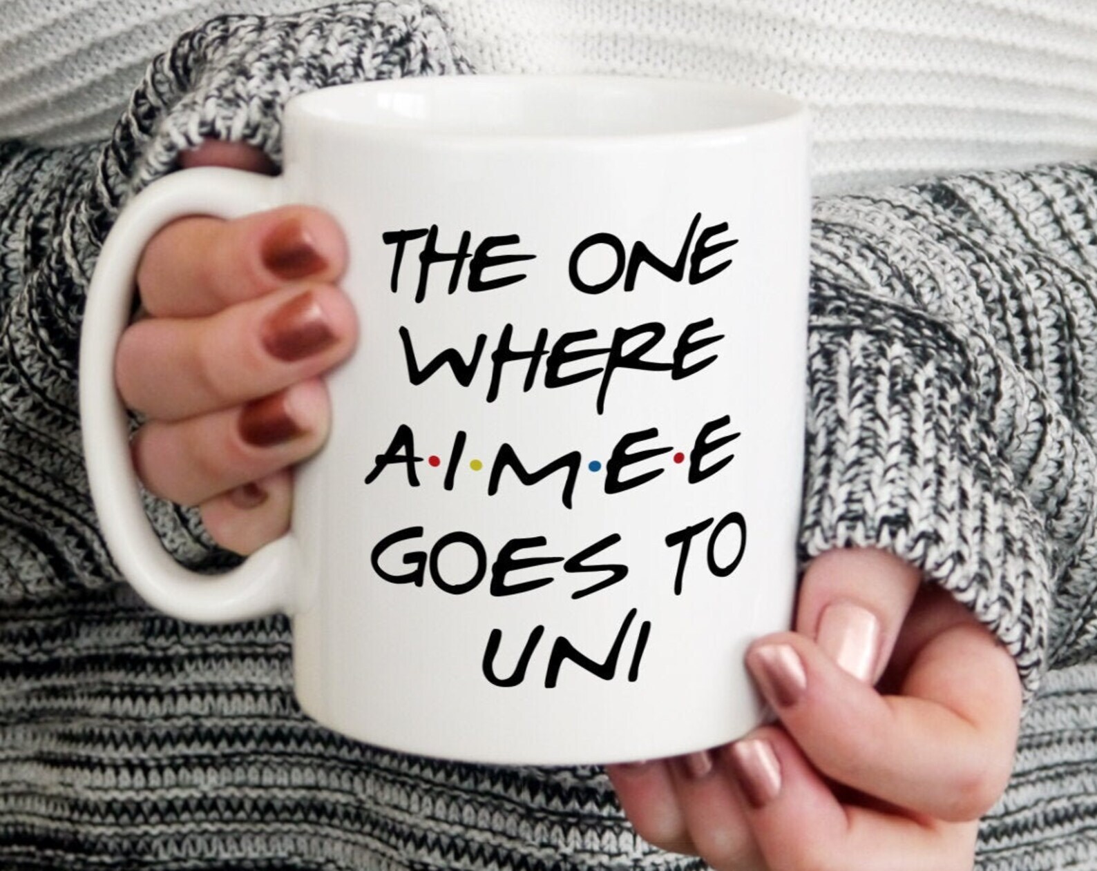 Personalised The One Where Goes To Uni Printed Mug Enamel Mug Latte Mug Travel