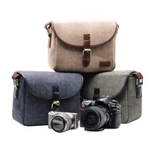 Allacki Waterproof Casual Canvas Camera Bag Crossbody Bag for DSLR Cameras