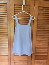 Zara Women's Sleeveless Mini Dress Knit Light Blue Women Small Square Neck