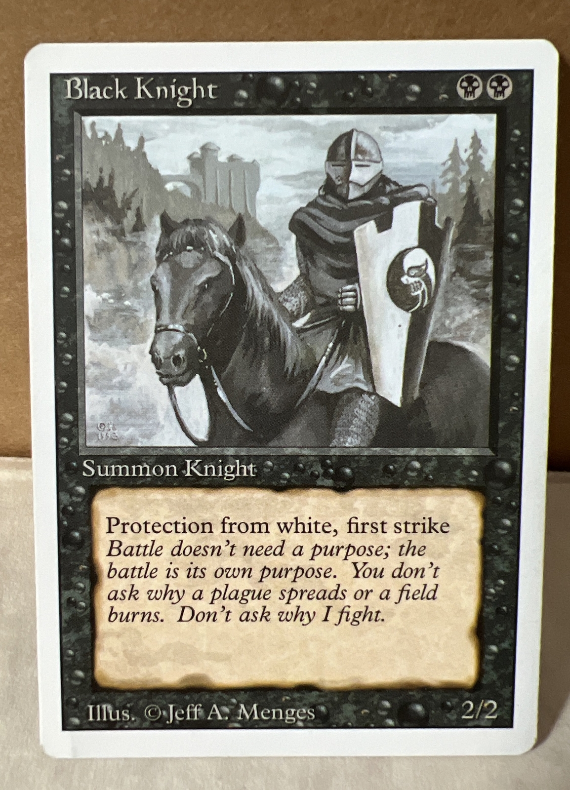 Magic MTG BLACK KNIGHT (Revised Edition) Unplayed Very Good Condition!!