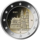 2 Euro Set Germany 2021 Saxony-Anhalt Magdeburg Cathedral Mz. J (Hamburg)