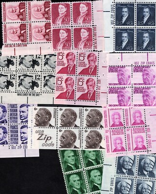 1965-1979 - Choose from ALL Zip & Mail Early Blocks PROMINENT AMERICANS MNH US