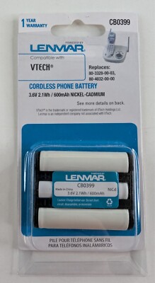 Lenmar CB0399 3.6V 4.3Wh Cordless Phone Battery for VTech V-Tech Phones
