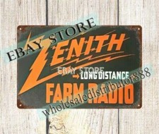 Zenith Farm Radio Zenith Wincharger metal hojalata letrero exterior pared metálica