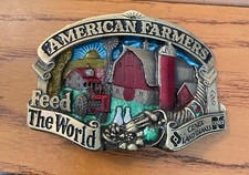 1984 American Farmers Feed the World Great American Belt Buckle