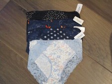 4-PACK SOMA EMBRACEABLE LACE HIGH LEG PANTIES BLUE/ BLACK PRINTS SIZE SMALL