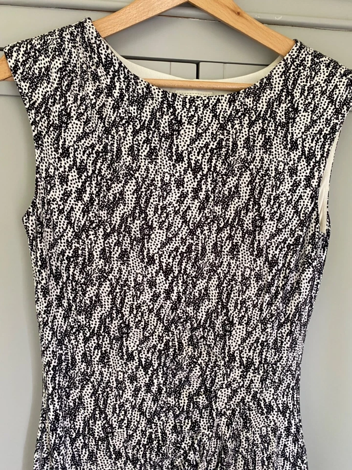 LINEA Debenhams Wiggle Pencil Dress Size 12 Black Cream Office Work Bodycon - Image 4 of 4