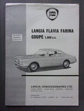 LANCIA FLAVIA FARINA COUPE 1.8 orig 1964 Regno Unito Mkt Road Test Brochure