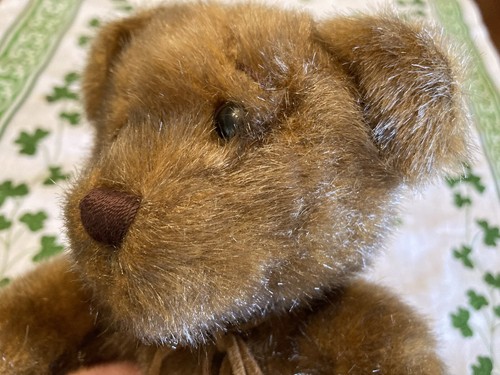 First & Main Minky Brown Teddy Bear Leather Bow Corduroy Feet Paws Plush VTG - Picture 3 of 15