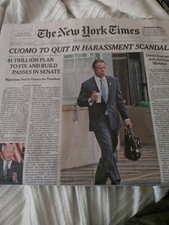 The New York Times Wednesday August 11 2021. CUOMO TO QUIT IN HARASSMENT SCANDAL
