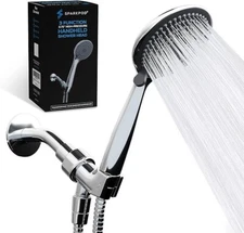 SparkPod High Pressure 3-Function Handheld Shower Head with 5 ft Hose 3.75" wide
