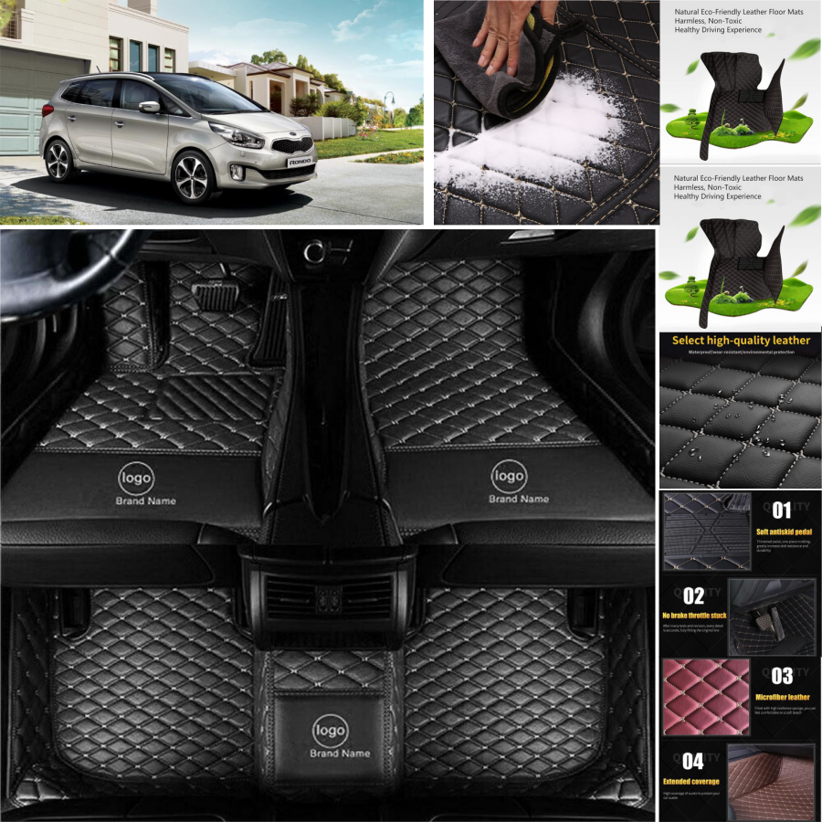 For Kia Rondo Sedona Car Floor Mats Luxury Waterproof Liners Carpet