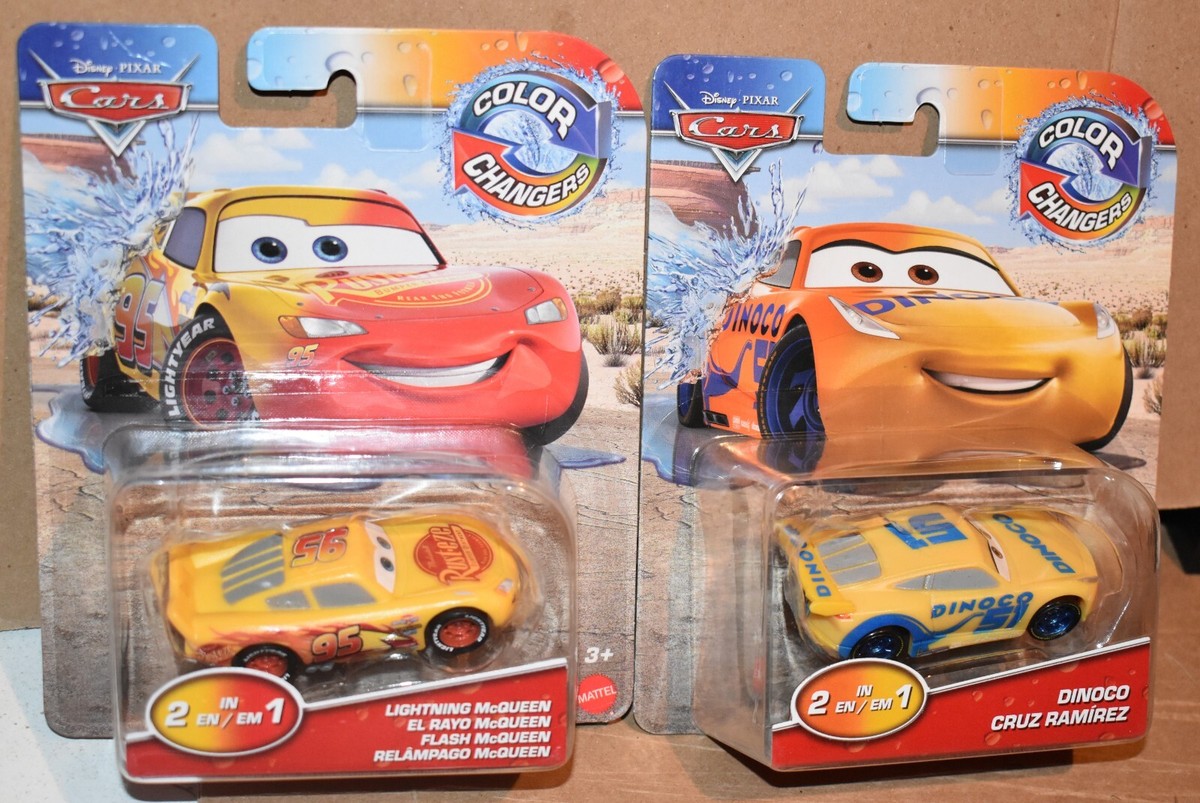 Disney Pixar Cars Color Changers LIGHTNING McQUEEN &DINOCO CRUZ