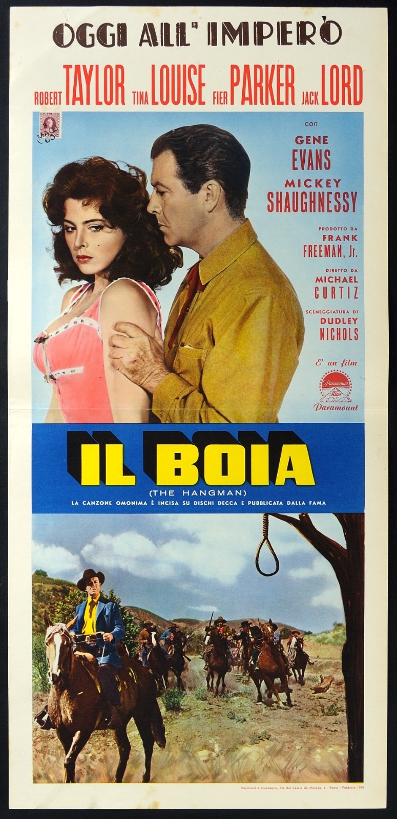 Locandina originale film Il boia (1959) - Regia di Michael Curtiz