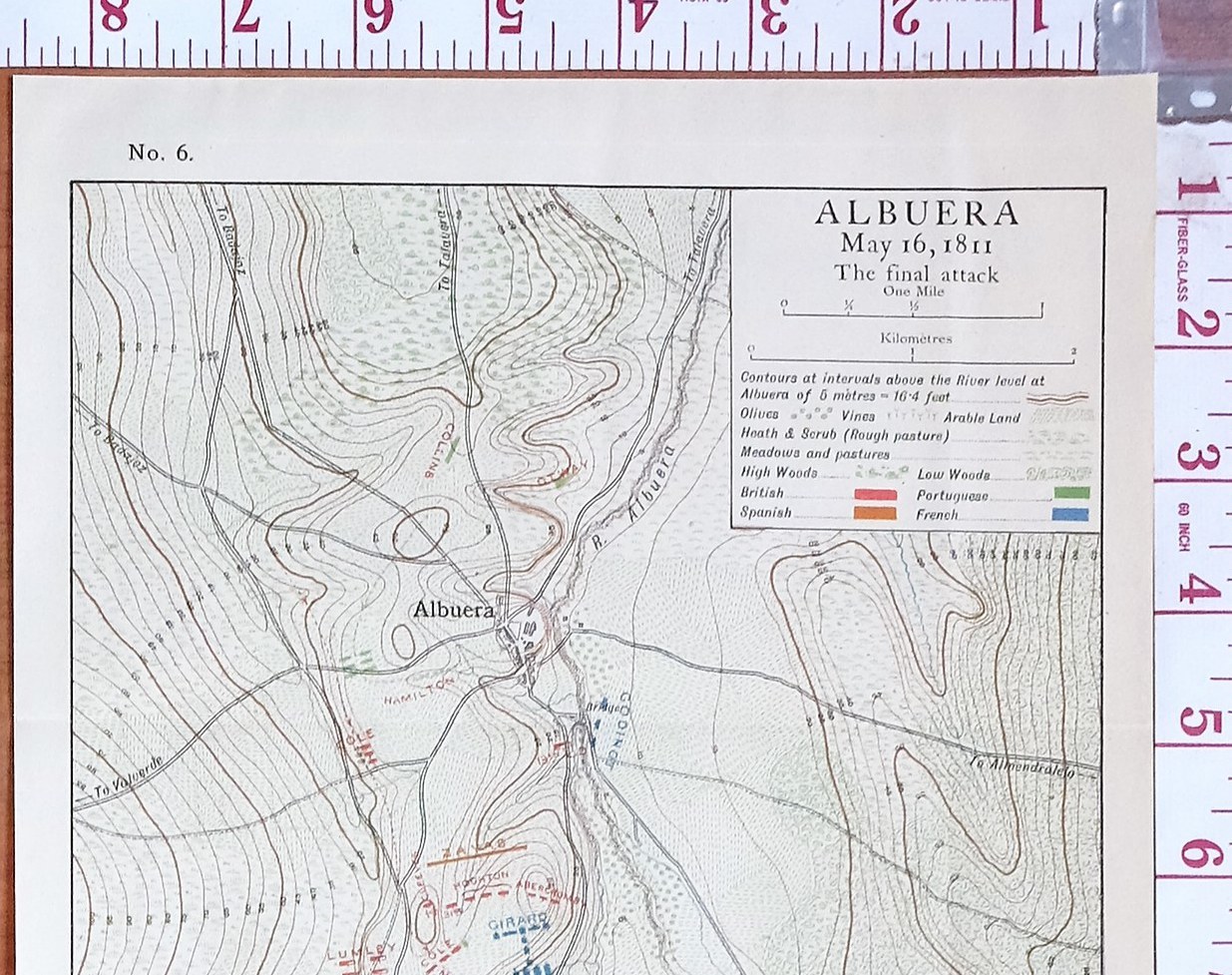 MAP/BATTLE PLAN ALBUERA MAY 16 1811 LUMLEY GIRARD BRITISH FRENCH ...