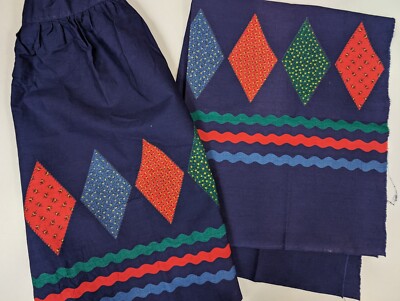 Vintage Patchwork Style Border Print Fabric and Unfinished Apron Pieces Cotton