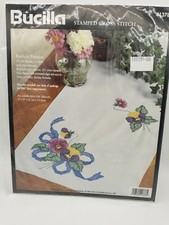 Bucilla Stamped Cross Stitch 41378 Perfect Pansies Flowers 1996